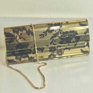 Jimmy Choo Sweetie Clutch Black and Gold Authentic